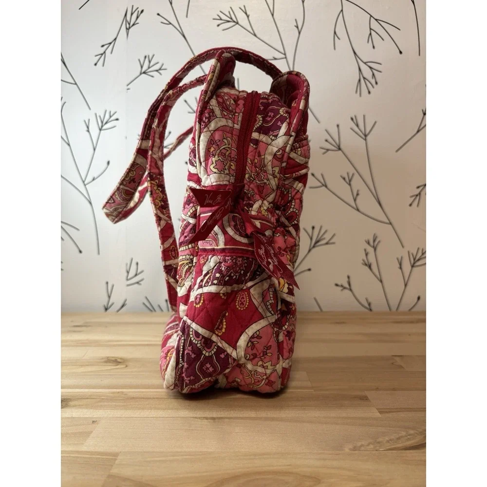 Vera Bradley Rosy Posies Pattern Pleat Tote Bag